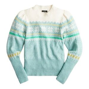 J. Crew Women's Sweater in Cream, Mint, and Yellow